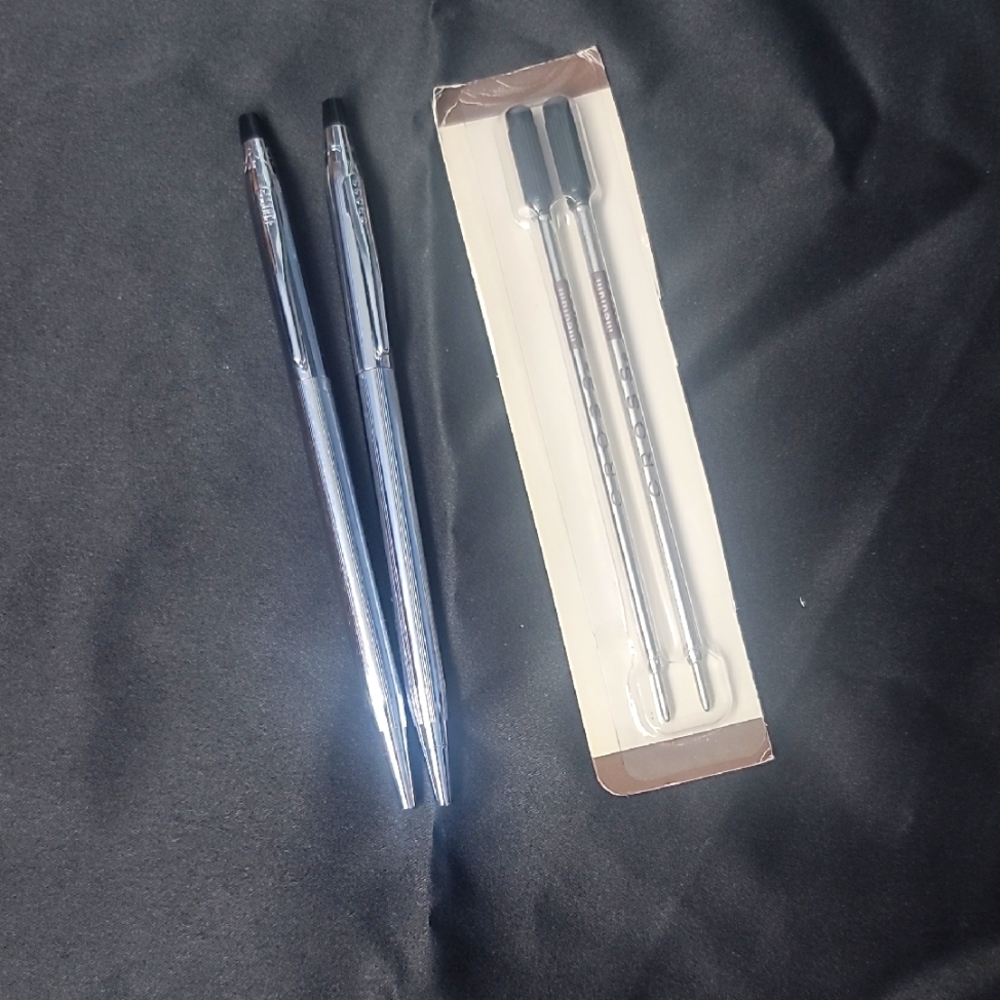 Sale!  CROSS Silver Ballpoint Pens Set With Refills.